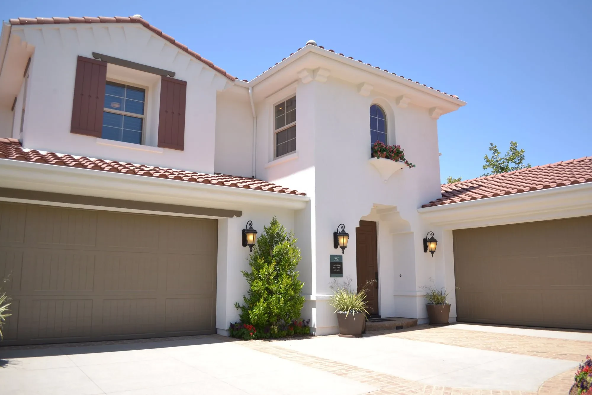 A recently painted home exterior