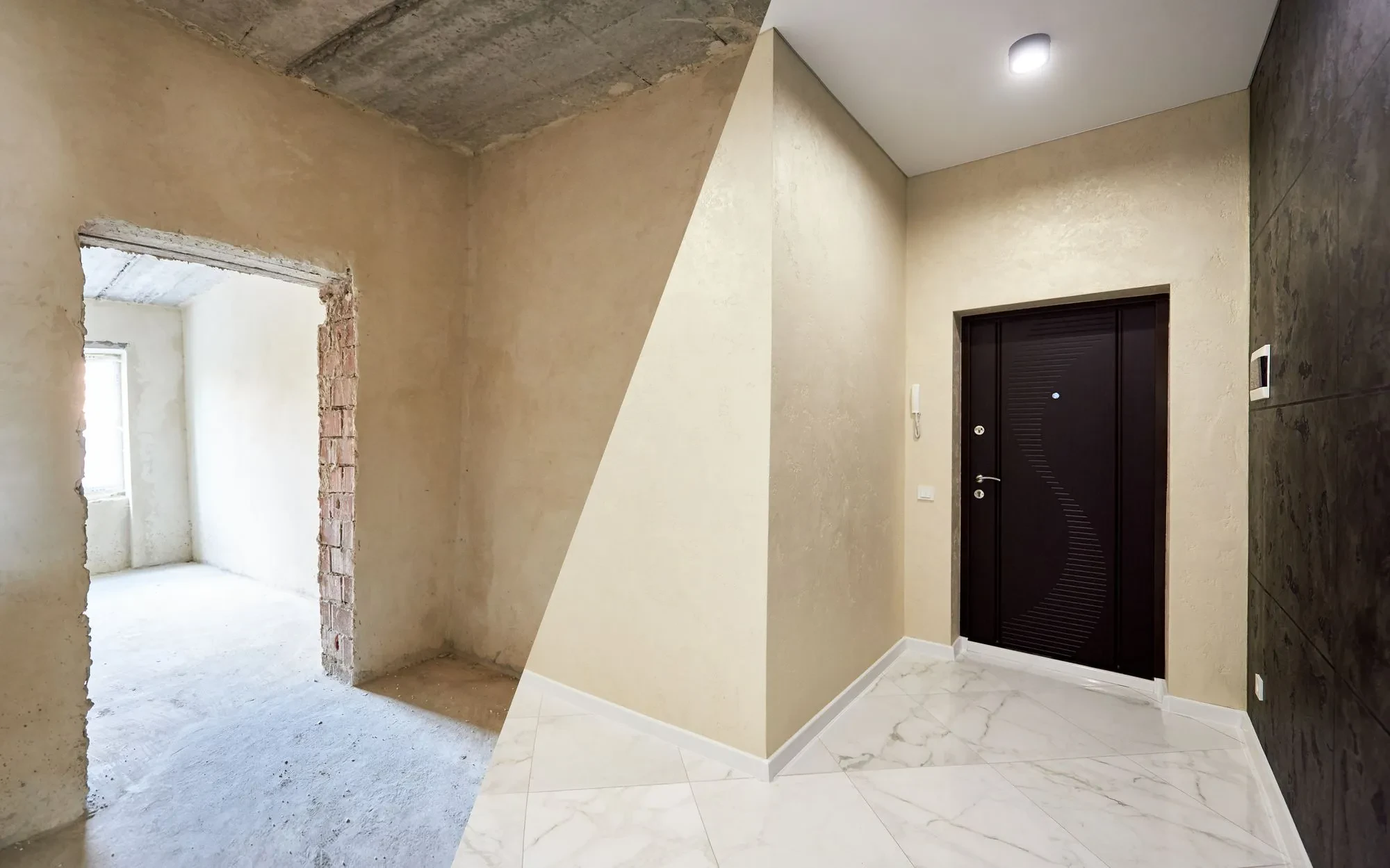 Tile work completed during a bathroom remodel